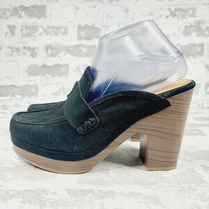 New Splendid Vina Black Suede Penny Loafer Clogs i525